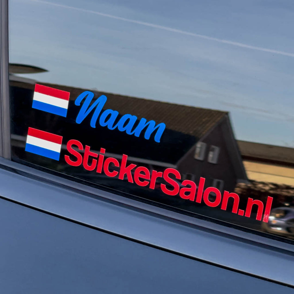 Rijders-naamstickers met Nederlandse vlag (2 stuks) - Premium™